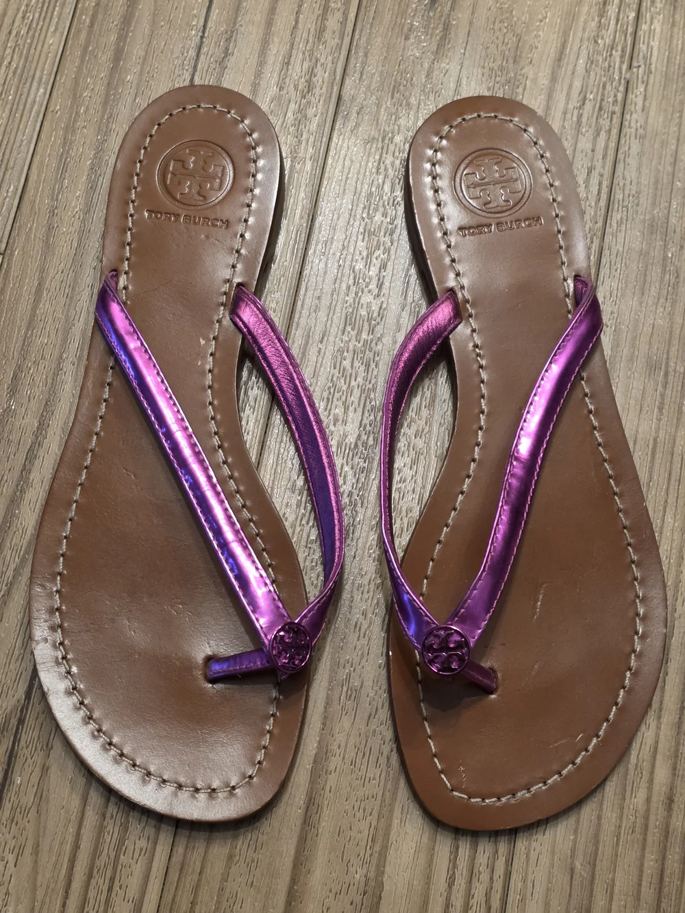 Tory Burch Metallic Flip-Flop Sandals - Women's